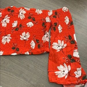 Flowy sleeve floral tube top